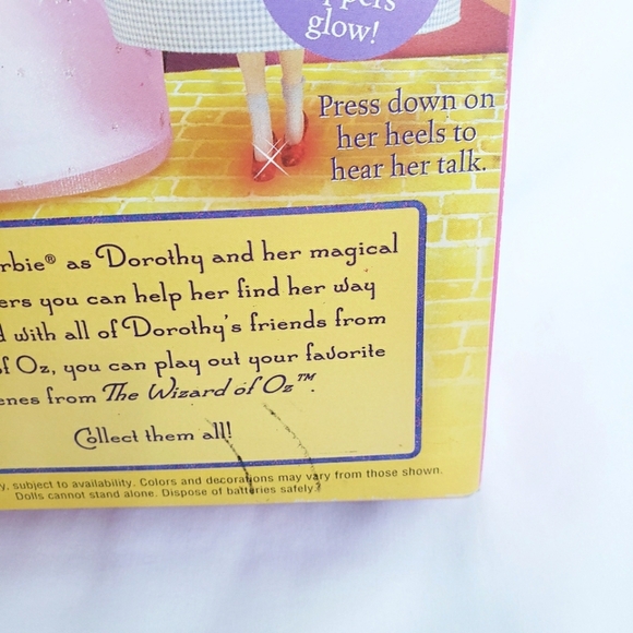 Last Chance NIB Barbie Wizard of Oz Talking Dorothy Doll, Ruby Slippers Light Up - Picture 8 of 9